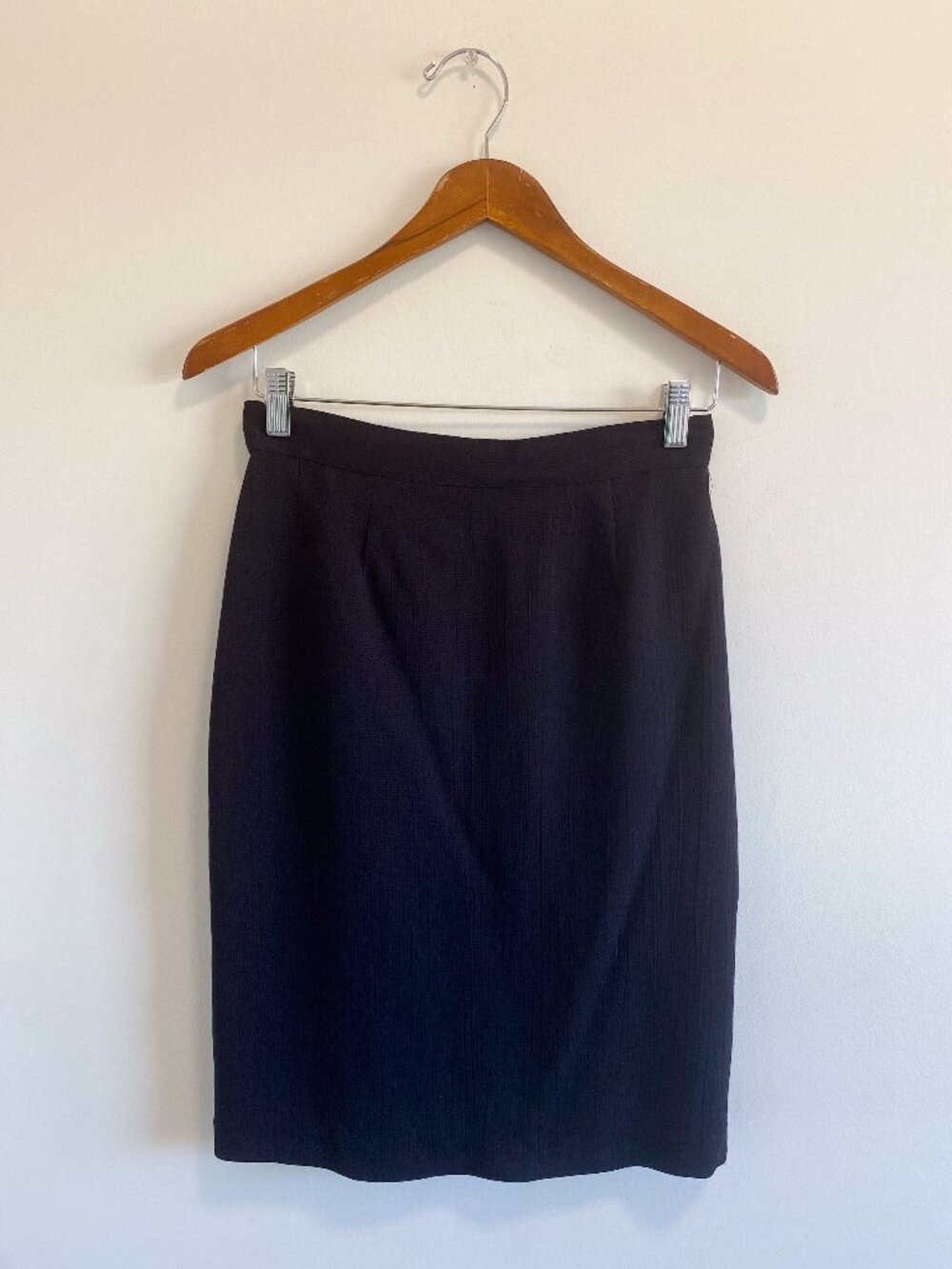 Vintage Black Column Skirt / 80s / Made in Canada